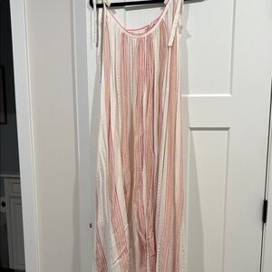 Nolah Elan Cream Maxi Dress with Pink and Tan Stripes